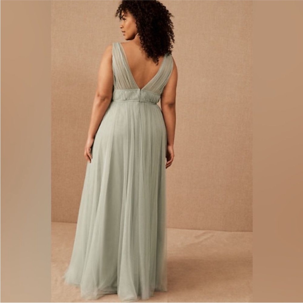 BHLDN Anthropologie Jenny Yoo Sarita gown Green tulle maxi dress plus size 26 - Picture 2 of 9
